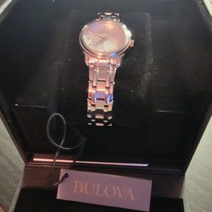 NEW Bulova 96L005 Women's Silver Tone Stainless Steel Analog Watch